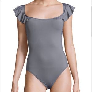 NEW Ruffle bandeau one piece swimsuit, size 4